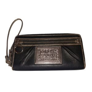 Coach Black and Gold Poppy Clutch